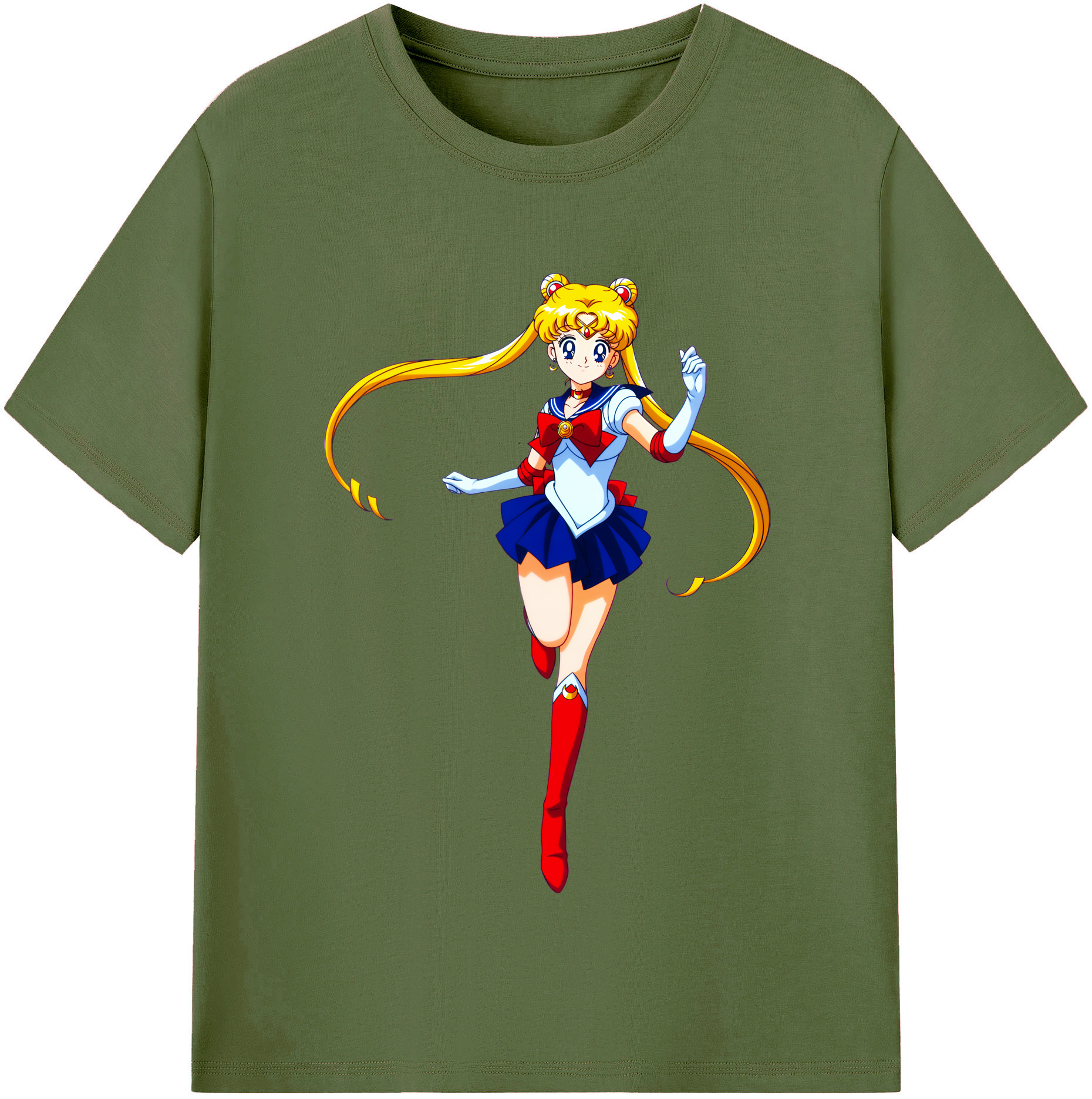 （画像用） 美少女戦士セーラームーン 月野 うさぎ つきの うさぎ Sailor Moon Tsukino Usagi 綿100％半袖Tシャツ（フロントプリント）